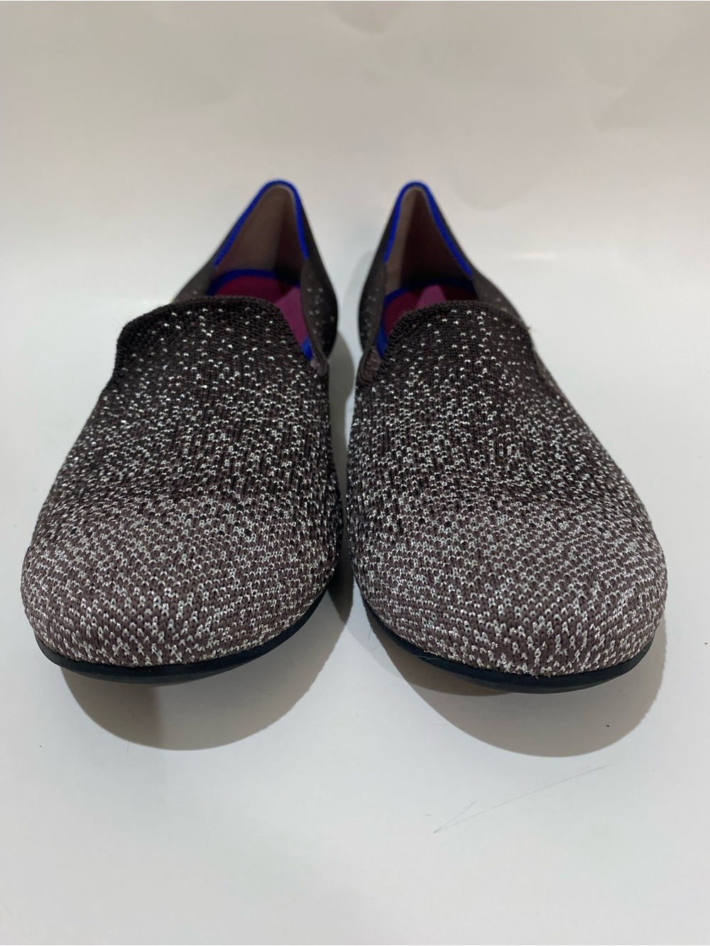 Rothy’s The Loafer Shoes Twilight Metallic Ombré Slip On  Dark Brown Knit - Picture 4 of 7